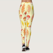 Herfstbladeren: Waterverf retro behang Leggings (Achterkant)