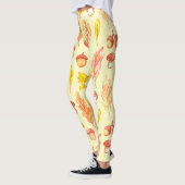 Herfstbladeren: Waterverf retro behang Leggings (Links)