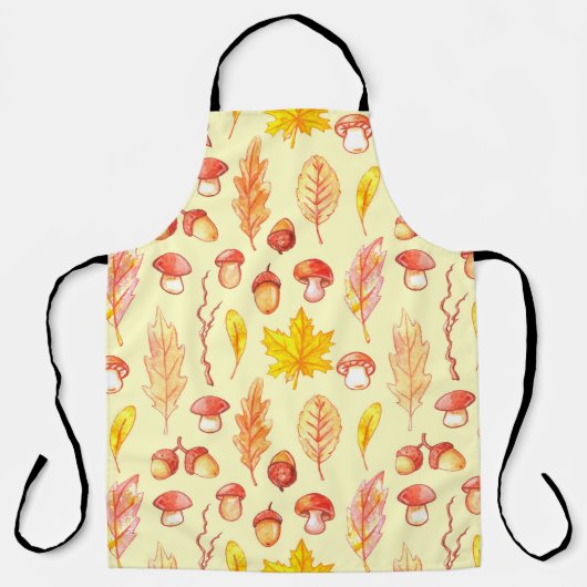 Herfstbladeren: Waterverf retro behang Schort (Voorkant)