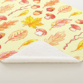 Herfstbladeren: Waterverf retro behang Sherpa Deken (3/4)