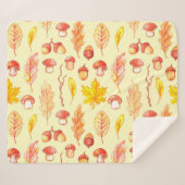 Herfstbladeren: Waterverf retro behang Sherpa Deken (Voorkant (horizontaal))