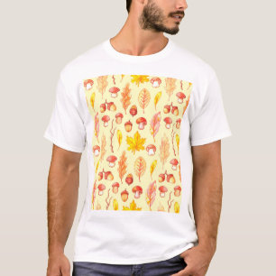 Herfstbladeren: Waterverf retro behang T-shirt