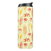 Herfstbladeren: Waterverf retro behang Thermosbeker (Gedraaid links)