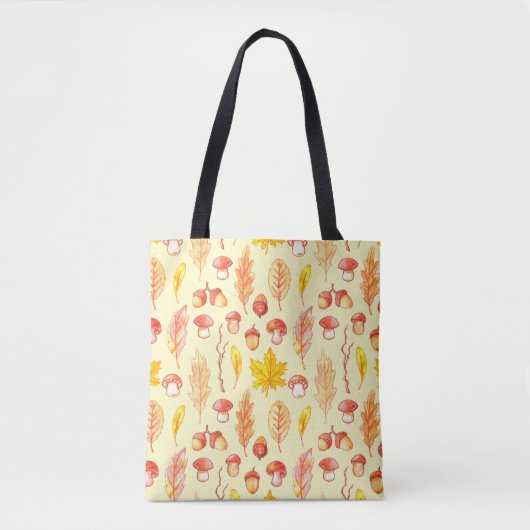Herfstbladeren: Waterverf retro behang Tote Bag (Voorkant)