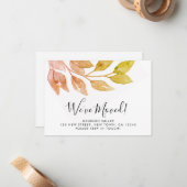 Herfstbladeren We hebben aangekondigd mini-Kaart v Notitiekaartje (Voorkant / Achterkant in situ)