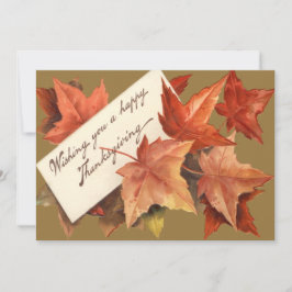 Herfstbladeren wensen u een gelukkig Thanksgiving Feestdagenkaart
