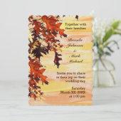 Herfstbladeren Wervelen Kleur Huwelijksuitnodiging Kaart (Staand voorkant)
