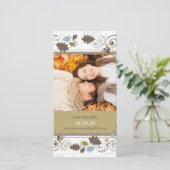 Herfstbladeren Wervelingen Datum Besparen Aankondi Save The Date (Staand voorkant)