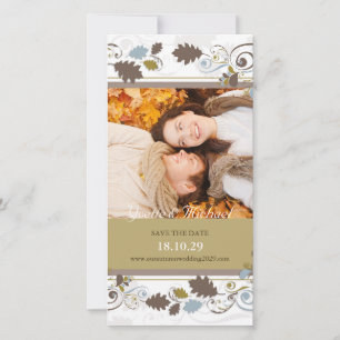 Herfstbladeren Wervelingen Datum Besparen Aankondi Save The Date