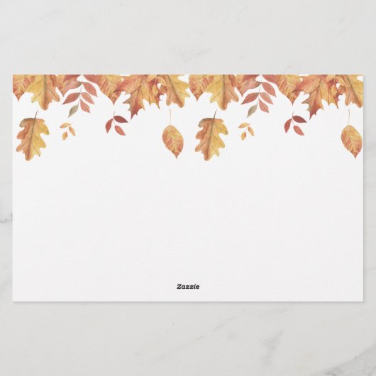 Herfstbladeren - Wie ben ik bruidsfeest spel Briefpapier (Achterkant)