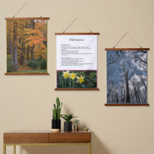 Herfstbladeren Winter Lente Bloemen Gedicht Hangend Wandkleed