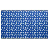 Herfstbladeren - wit en kobaltblauw stof (Yard (91,4 cm))