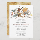 Herfstbladeren Witte Bloemen Bruidsbrunch Kaart (Voorkant / Achterkant)