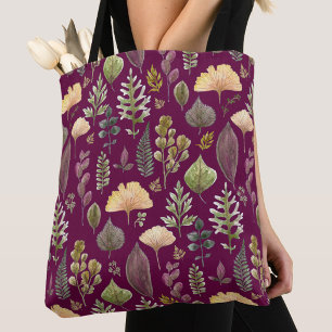 Herfstbladeren Witte Olifant Bourgondische Tote Ta Bag