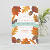 Herfstbladeren Witte Waterverf Kids Verjaardag Kaart (Staand voorkant)