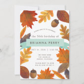 Herfstbladeren Witte Waterverf Volwassen Verjaarda Kaart (Voorkant)