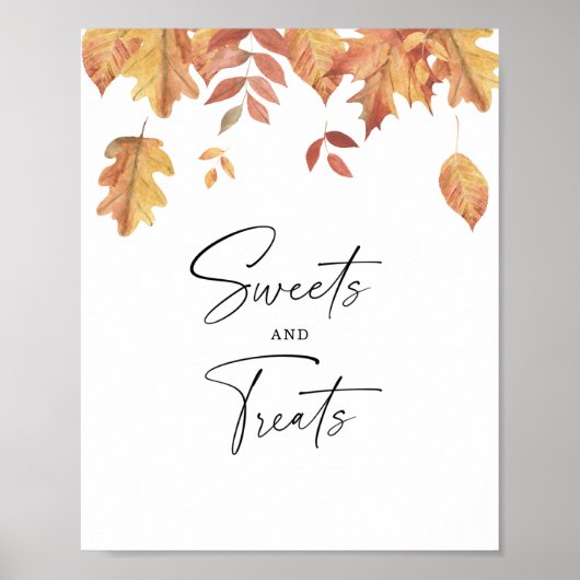 Herfstbladeren - zoete baby shower poster (Voorkant)
