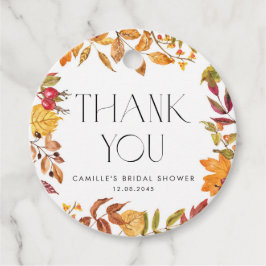 Herfstbladerenkrans Bruidsfeest Bedankt Bedankjes Labels