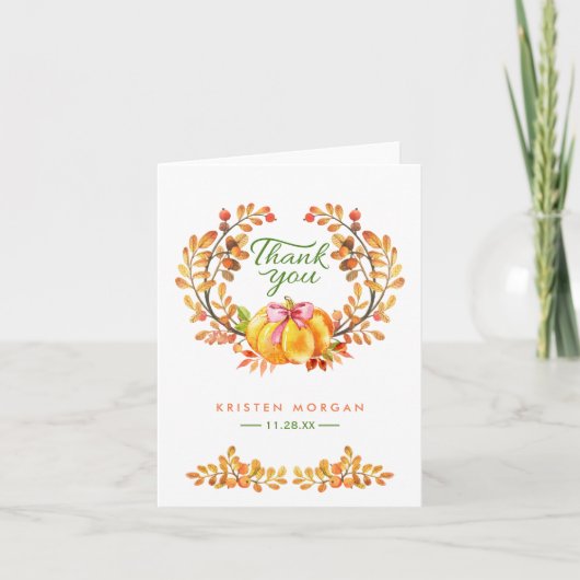 Herfstbladerenkrans Pompoen Bedankt (Voorkant)