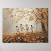 Herfstbladerenprint, Herfst AFDRUKBARE Kunst, Vint Poster (Voorkant)