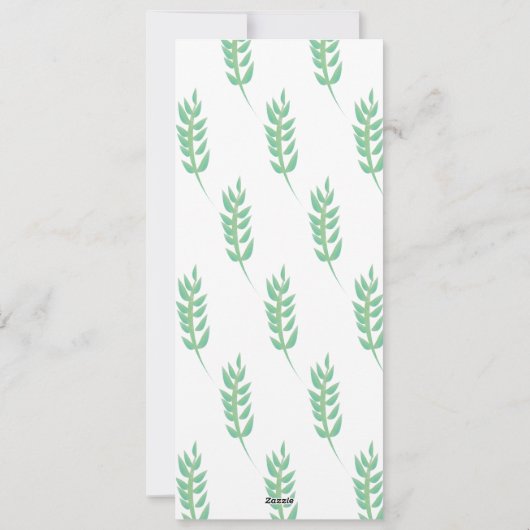 Herfstbladgroen Huwelijk Feest Menu Kaart (Achterkant)