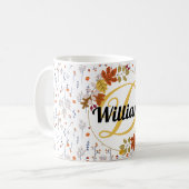 herfstbladkleur Naam en monogram initiaal uniek Koffiemok (Voorkant links)