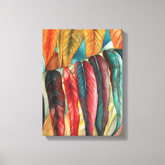 herfstbladkleuren originele gestileerde moderne ku canvas afdruk (Voorkant)