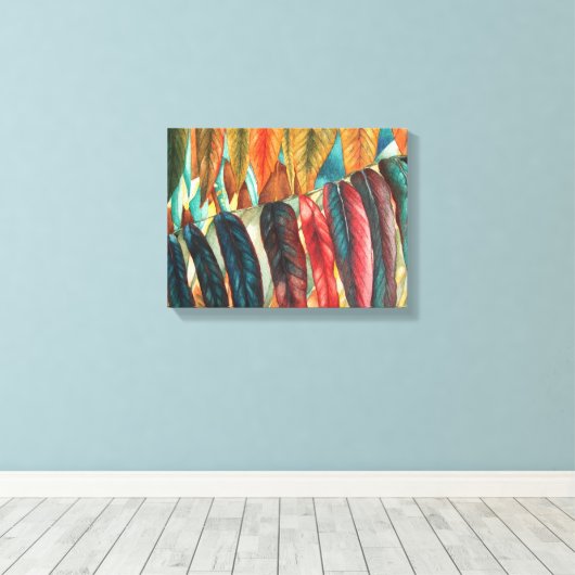 herfstbladkleuren originele gestileerde moderne ku canvas afdruk (Insitu (Houten vloer))