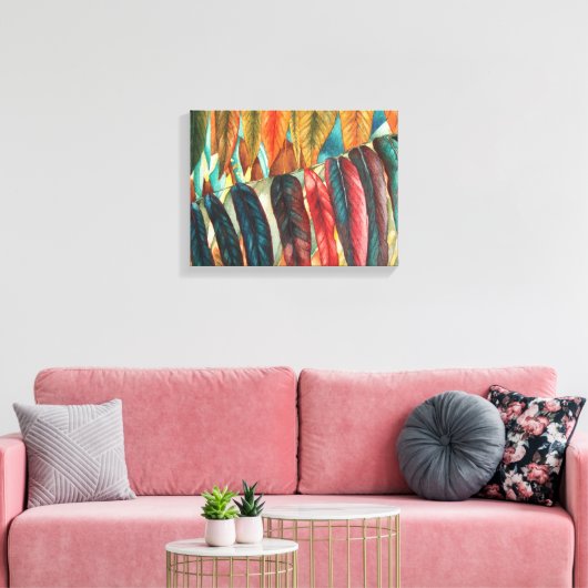 herfstbladkleuren originele gestileerde moderne ku canvas afdruk (Insitu (Woonkamer))