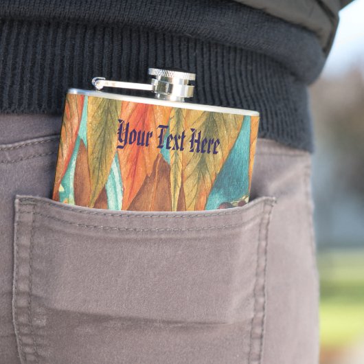 herfstbladkleuren originele gestileerde moderne ku heupfles (Voorbeeld)