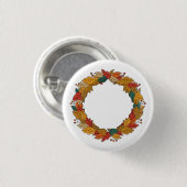 Herfstbladkrans Cirkel Ronde Button 3,2 Cm (Voorkant /achterkant)