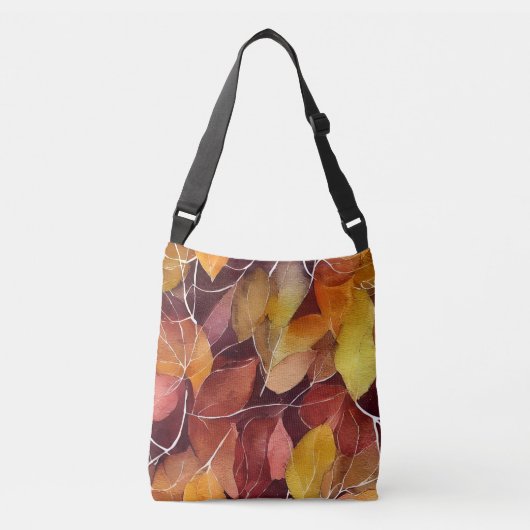 Herfstbladpatroon crossbody tas (Voorkant)