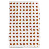 Herfstbladpatroon – Elegant wit botanisch Medium Cadeauzakje (Achterkant)