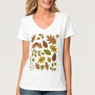 herfstbladpatroon herfstkleuren oranje rood geel t-shirt