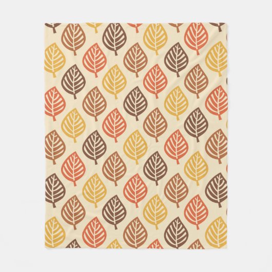 Herfstbladpatroon in herfstkleuren fleece deken (Voorkant)