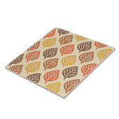 Herfstbladpatroon in herfstkleuren tegeltje (Zijkant)