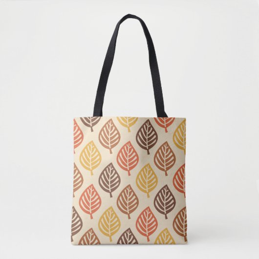 Herfstbladpatroon in herfstkleuren tote bag (Voorkant)