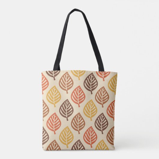Herfstbladpatroon in herfstkleuren tote bag (Achterkant)