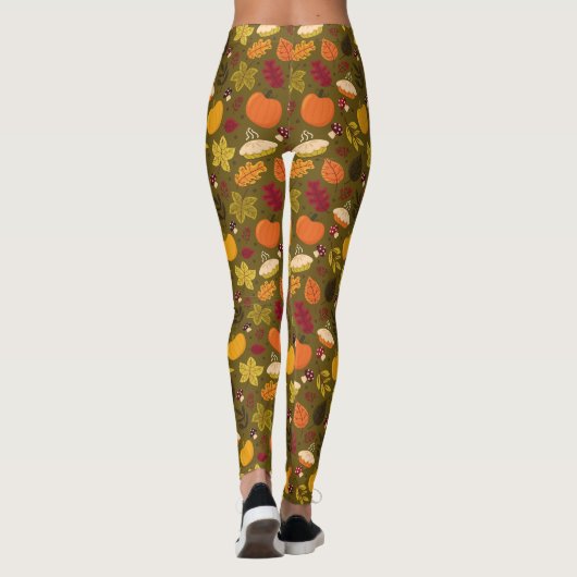 Herfstbladpatroon Leggings (Achterkant)