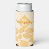 Herfstbladpatroon Persoonlijke Monogramnaam Seltzer Blikjeskoeler (Seltzer Voorkant)