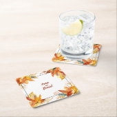 Herfstbladplein: Gepersonaliseerde bruiloft Onderz Kartonnen Onderzetters (Insitu)