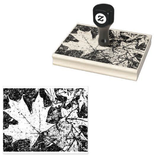 Herfstbladstempel 4x6 rubberstempel (Gestempeld)