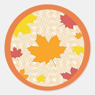 Herfstbladstickers Ronde Sticker