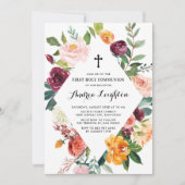 Herfstbloei Bloemen Bloemen Lijst Eerste Heilige C Kaart (Voorkant)