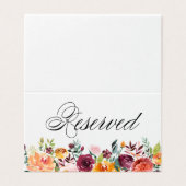 Herfstbloei Bloemen Huwelijk Gereserveerde Kaart (Buitenkant ongevouwen)