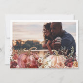 Herfstbloei | Floral Crest Wedding 4 Foto Save The Date (Achterkant)