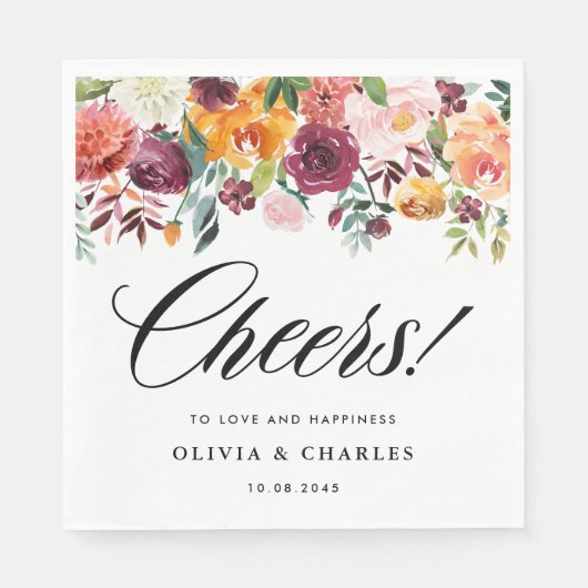 Herfstbloei Garland Herfstbruiloft Servet (Voorkant)