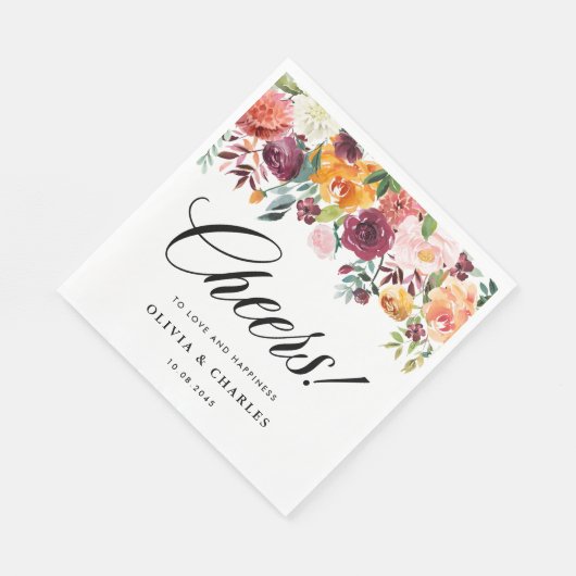 Herfstbloei Garland Herfstbruiloft Servet (Hoek)