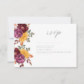 Herfstbloei met krachtige waterverf bloesem RSVP kaartje (Voorkant)