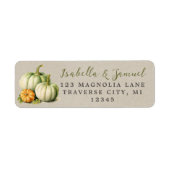 Herfstbloei pompoenen Herfst groen retouradres Etiket (Voorkant)